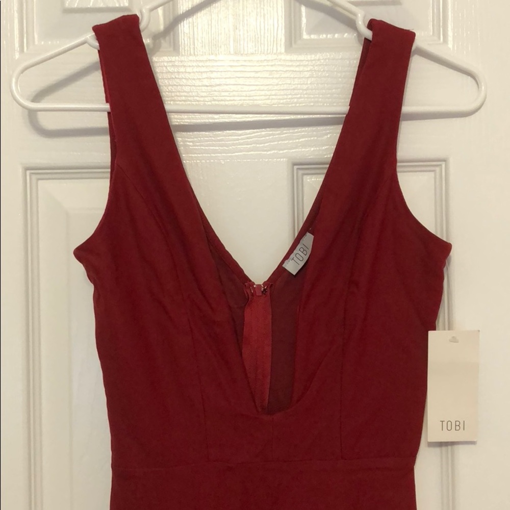 Burgundy Plunge Tobi Dress - NWT - Picture 2 of 5